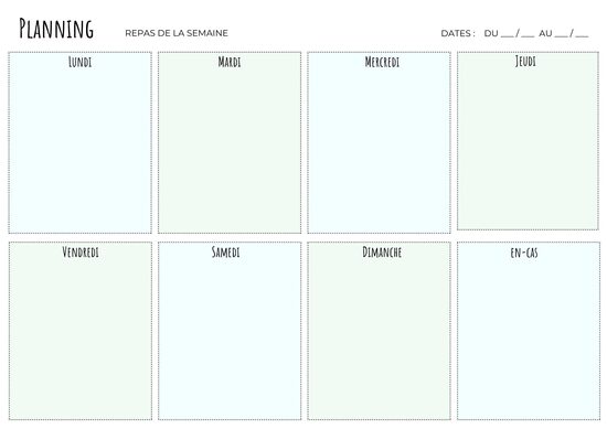 2 Carnets - Planning des repas de la semaine et Liste de courses